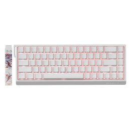 Професионална геймърска механична клавиатура Madlions MAD 68 HE RGB, 1K, Magnetic Amber Pro Switches, White - MAD-68-RGB-WH