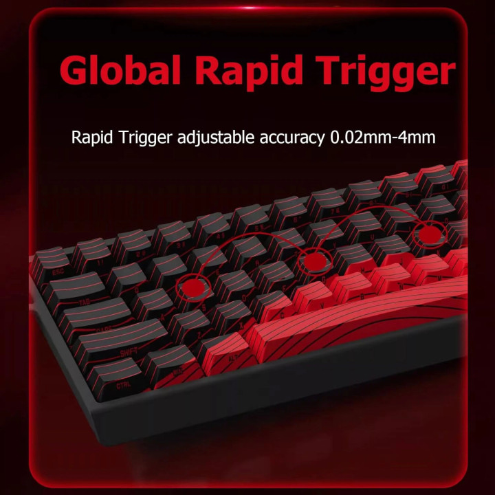 Професионална геймърска механична клавиатура Madlions MAD 68 HE RGB, 1K, Magnetic Amber Pro Switches, White - MAD-68-RGB-WH