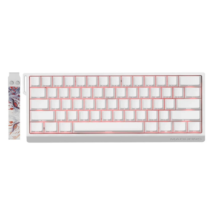 Професионална геймърска механична клавиатура Madlions MAD 60 HE RGB, 1K, Magnetic Amber Pro Switches, White - MAD-60-HE-RGB-WH