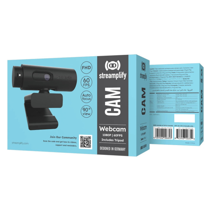 Web камера Streamplify Streaming Web Camera CAM, 1080p@60FPS, 2MP - SPCW-CZFH221.11