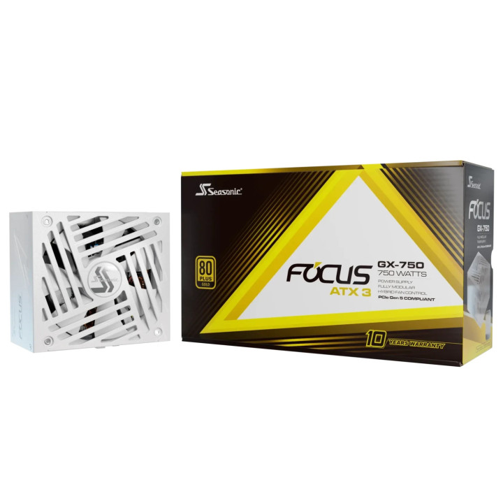 Модулно захранване Seasonic 750W Gold, ATX 3.1, PCIe 5.1 - FOCUS-GX-750-V4-WHITE