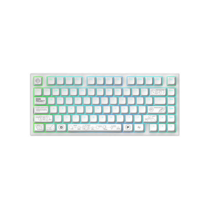 Геймърска клавиатура Геймърскa безжична клавиатура Dark Project ALU81A Terra Nova White RGB - DPKB_NOVA_81_ANSI_WHITE