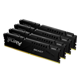 RAM памет Kingston 128GB(4x32GB) DDR5 5200MHz CL40 FURY Beast Black  - KF552C40BBK4-128