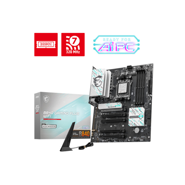 Дънна платка MSI B840 GAMING PLUS WIFI, AM5 - 911-7E57-002