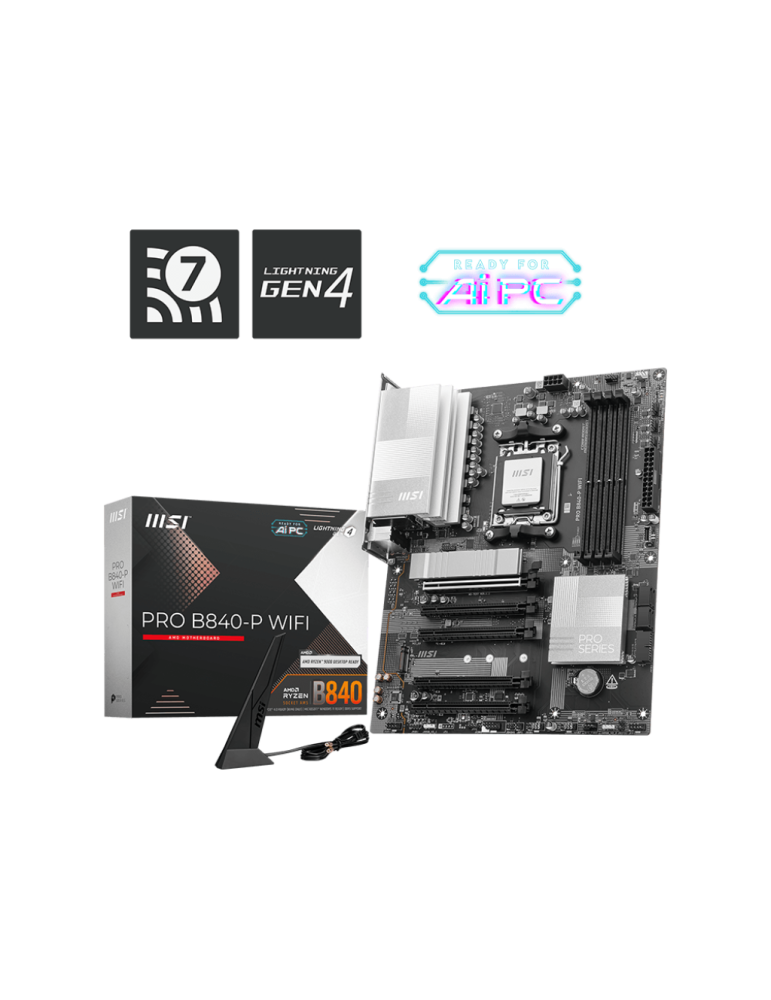 Дънна платка MSI PRO B840-P WIFI, AM5 - 911-7E57-001