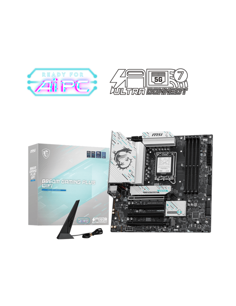 Дънна платка MSI B860M GAMING PLUS WIFI, LGA1851 - 911-7E42-003