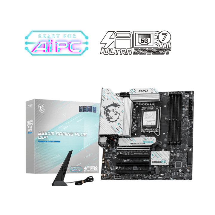 Дънна платка MSI B860M GAMING PLUS WIFI, LGA1851 - 911-7E42-003