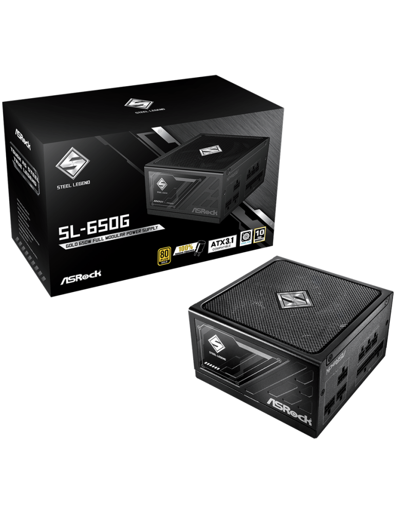 Модулно захранване Asrock SL-650G, 650W, 80 Plus GOLD, ATX 3.1