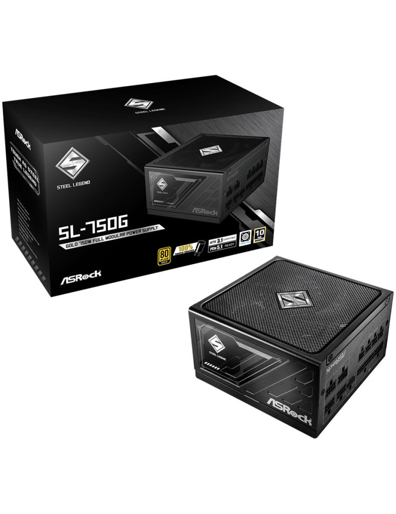 Модулно захранване Asrock SL-750G, 750W, 80 Plus GOLD, ATX 3.1