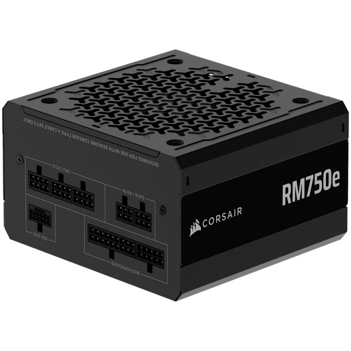 Модулно захранване Corsair RM750e, 750 Watt, ATX 3.1, PCIe 5.1, Cybenetics GOLD Certified - CP-9020295-EU