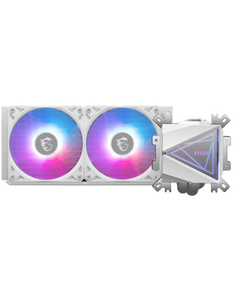 Водно охлаждане за процесор MSI MAG CORELIQUID I240 WHITE 2x 120mm ARGB Fans, LGA1851/AM5