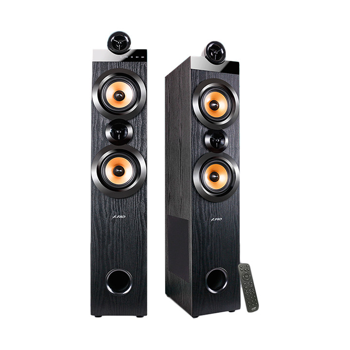 Мултимедийни колони F&D T-70X, 2.0 Floor Standing, BT 5.0, 80Wx2(RMS), LED display, дистанционно управление, Karaoke функция