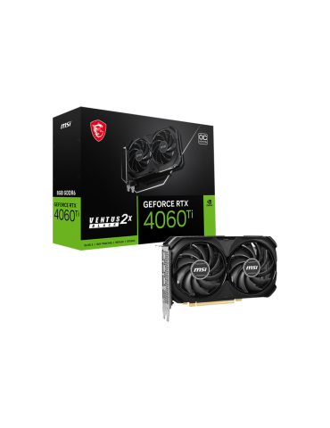 Видео карта MSI Nvidia GeForce RTX 4060 Ti VENTUS 2X BLACK 8G, 8GB GDDR6, 128bit - 912-V515-027