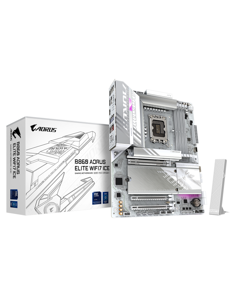 Дънна платка Gigabyte B860 AORUS ELITE WIF 7 ICE, LGA1851 - B860 A ELITE WF7 ICE