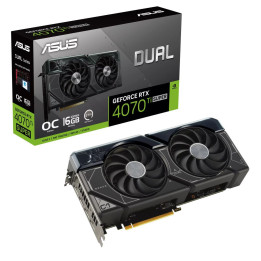 Видео карта Asus Dual GeForce RTX 4070 Ti SUPER OC Edition 16GB GDDR6X, 256bit - DUAL-RTX4070TIS-O16G