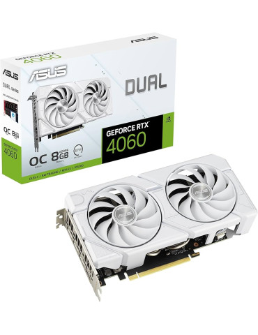 Видео карта Asus Dual RTX 4060 OC 8GB EVO WHITE, 128bit - DUAL-RTX4060-O8G-EVO-WHITE