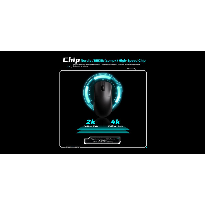 Професионална геймърска мишка VXE Dragonfly R1 Pro Max 1K (4K compatible, Kailh White Blade Switches, White - VXE-R1-PRO-MAX-BK