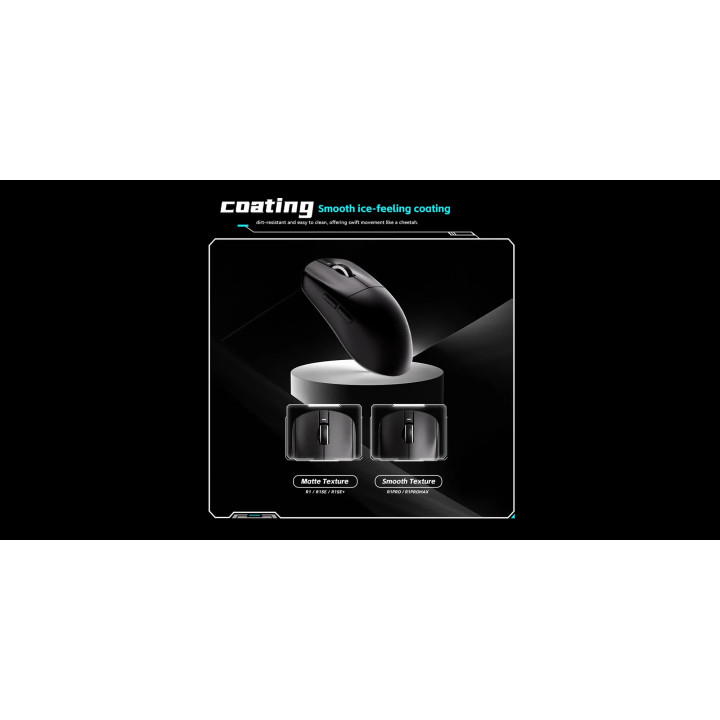 Професионална геймърска мишка VXE Dragonfly R1 Pro Max 1K (4K compatible, Kailh White Blade Switches, White - VXE-R1-PRO-MAX-BK