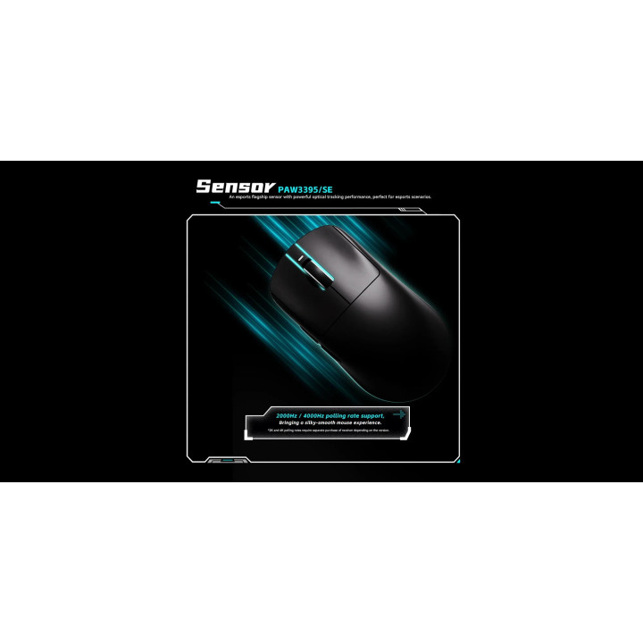 Професионална геймърска мишка VXE Dragonfly R1 SE , Huano Blue Glow V2, Black - VXE-R1-SE-PLUS