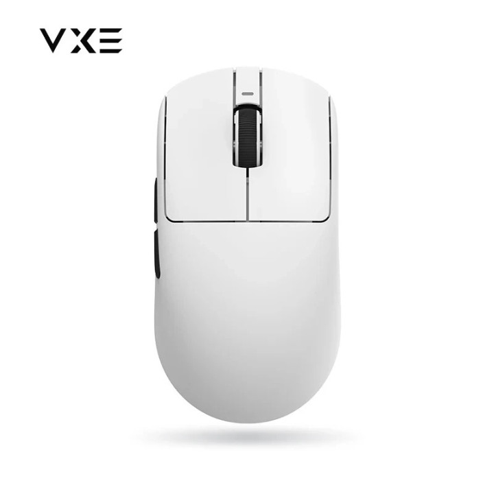Професионална геймърска мишка VXE Dragonfly R1 1K, Huano Ice Berry Pink Dot Switches, White - VXE-R1-WH