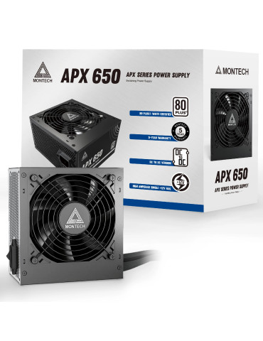 Захранване Montech 650W APX, 80 Plus White - MONTECH-APX-650