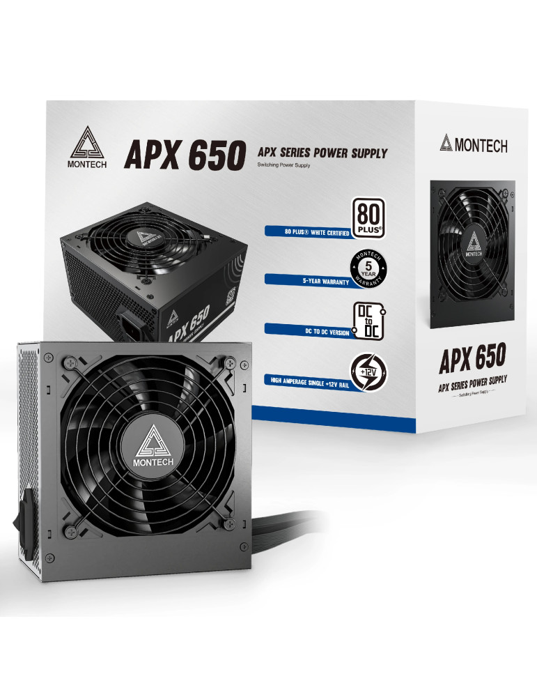 Захранване Montech 650W APX, 80 Plus White - MONTECH-APX-650