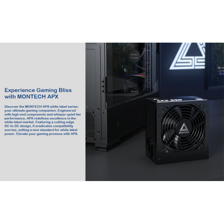 Захранване Montech 650W APX, 80 Plus White - MONTECH-APX-650