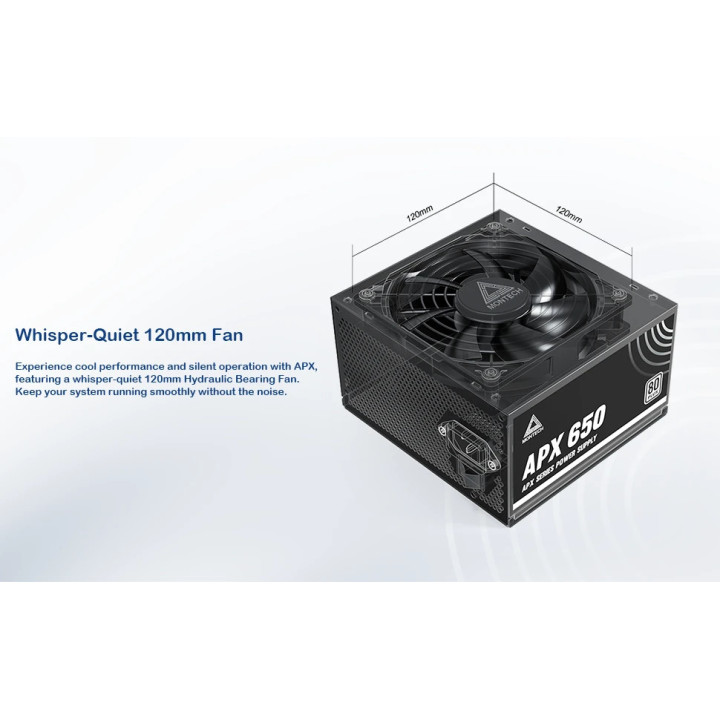 Захранване Montech 650W APX, 80 Plus White - MONTECH-APX-650
