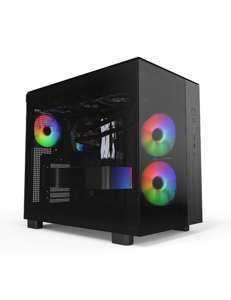 Кутия за компютър Montech KING 65 Pro, Dual Chamber Mid-tower Case, 3 ARGB Fans, Black - MONTECH-KING-65-PRO-B