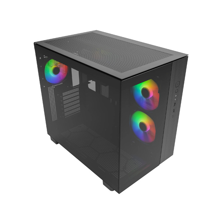 Кутия за компютър Montech KING 65 Pro, Dual Chamber Mid-tower Case, 3 ARGB Fans, Black - MONTECH-KING-65-PRO-B