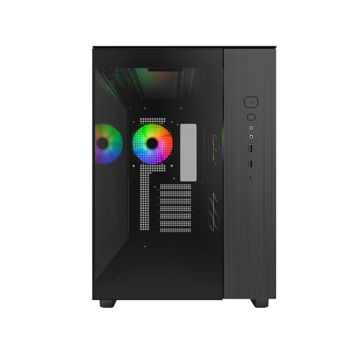 Кутия за компютър Montech KING 65 Pro, Dual Chamber Mid-tower Case, 3 ARGB Fans, Black - MONTECH-KING-65-PRO-B