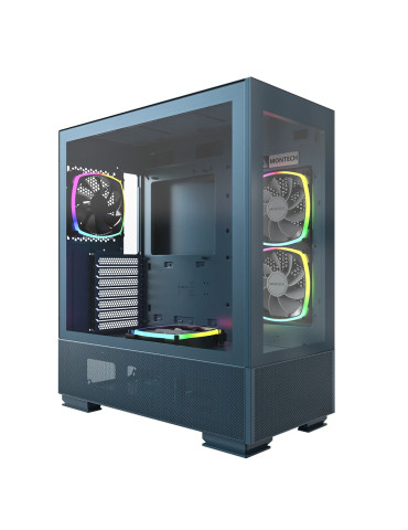 Кутия за компютър Montech SKY TWO, Mid-tower Case, TG, 4x120mm ARGB Fans, Morocco Blue - MONTECH-SKY-TWO-BLUE