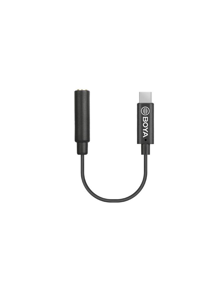 Адаптер BOYA 3.5mm TRS женски към USB-C мъжки, 6cm, BY-K4