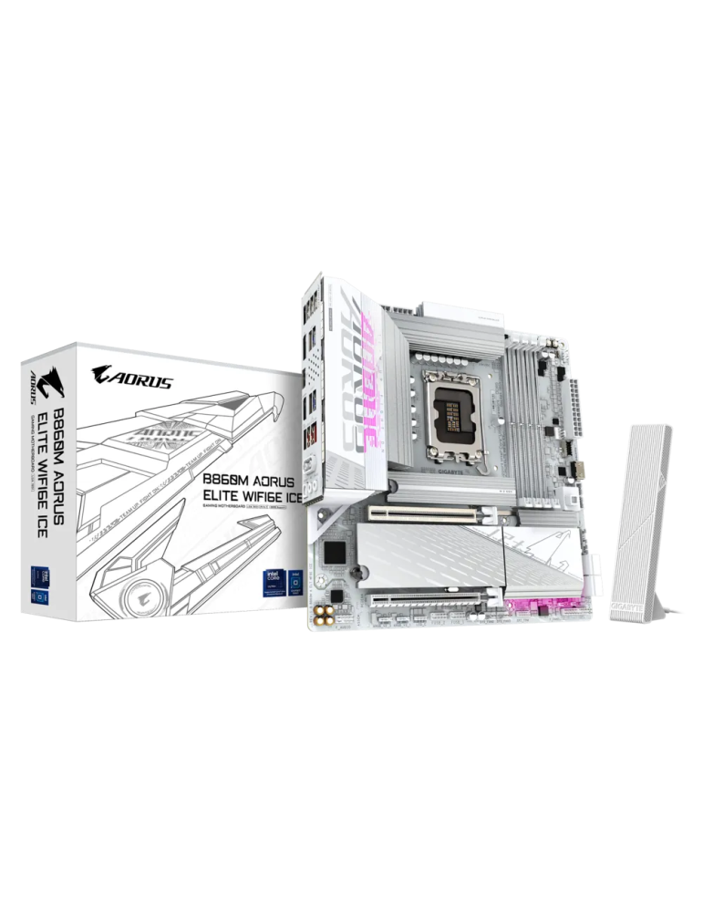Дънна платка Gigabyte B860M AORUS ELITE WIFI 6E ICE, LGA1851
