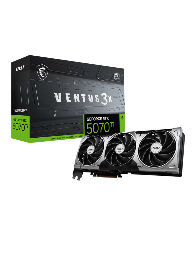 Видео карта MSI GeForce RTX 5070 Ti 16G VENTUS 3X OC, 16GB GDDR7, 256 bit - 912-V531-445