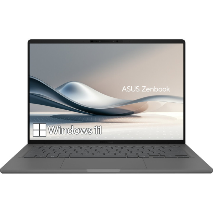 Лаптоп Asus Zenbook UX3407RA-QD026X, Snapdragon X Elite X1E 78 100, 14" OLED (1920 x 1200), 32GB RAM, 1TB SSD, Win 11 Pro, Iceland Gray - 90NB16G2-M002R0