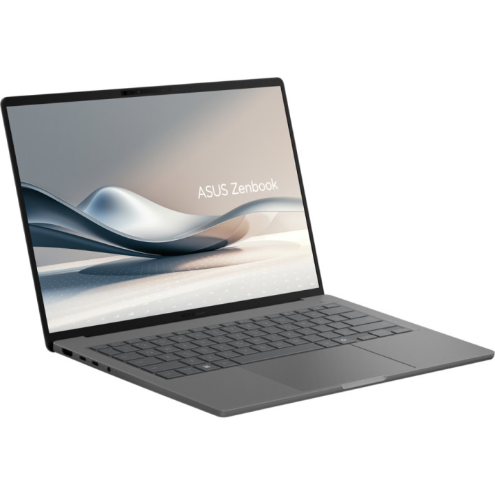 Лаптоп Asus Zenbook UX3407RA-QD026X, Snapdragon X Elite X1E 78 100, 14" OLED (1920 x 1200), 32GB RAM, 1TB SSD, Win 11 Pro, Iceland Gray - 90NB16G2-M002R0