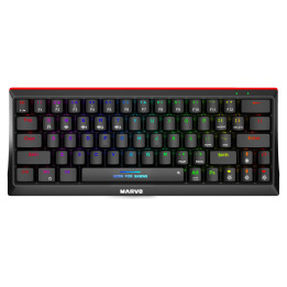 Bluetooth механична геймърска клавиатура Marvo Hecate 61WR Black KG962W-R, Bluetooth 5.0, 63 keys - MARVO-KG962W-R