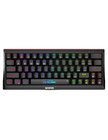 Bluetooth механична геймърска клавиатура Marvo Hecate 61WR Black KG962W-R, Bluetooth 5.0, 63 keys - MARVO-KG962W-R