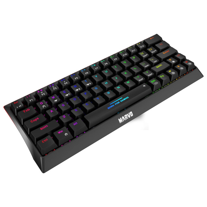 Bluetooth механична геймърска клавиатура Marvo Hecate 61WR Black KG962W-R, Bluetooth 5.0, 63 keys - MARVO-KG962W-R