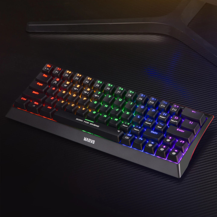 Bluetooth механична геймърска клавиатура Marvo Hecate 61WR Black KG962W-R, Bluetooth 5.0, 63 keys - MARVO-KG962W-R