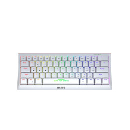 Механична геймърска клавиатура Marvo 61 keys TKL Hecate 61R WH, KG962G White, RED switches, RGB - MARVO-KG962G-WH-R