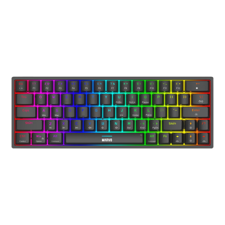 Механична геймърска клавиатура Marvo KG955 Shogo 63, TKL, 63 keys - MARVO-KG955