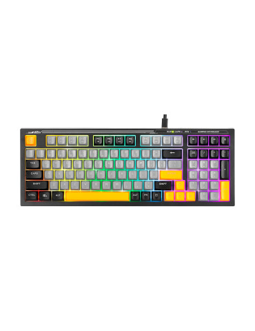 Геймърска клавиатура Marvo Soldat S50B, Rainbow, 98 keys - MARVO-K638B
