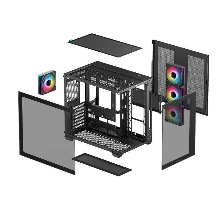 Кутия за компютър DeepCool CG530 4F, ATX, включени 4бр вентилатори ARGB - R-CG530-BKADA4-G-1