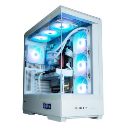 Кутия за компютър Zalman P50 DS White, ATX, Digital Display, Addressable RGB - ZM-P50-DS-WH