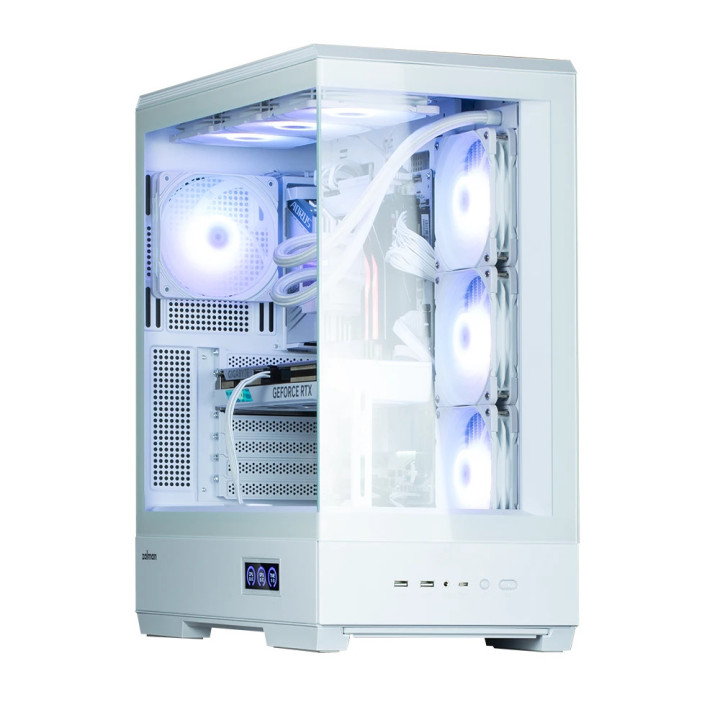 Кутия за компютър Zalman P50 DS White, ATX, Digital Display, Addressable RGB - ZM-P50-DS-WH