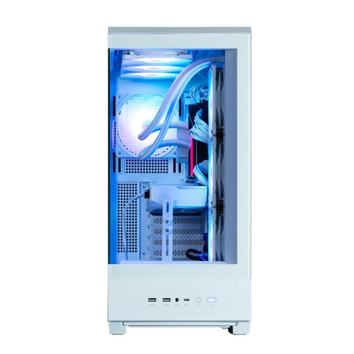 Кутия за компютър Zalman P50 DS White, ATX, Digital Display, Addressable RGB - ZM-P50-DS-WH