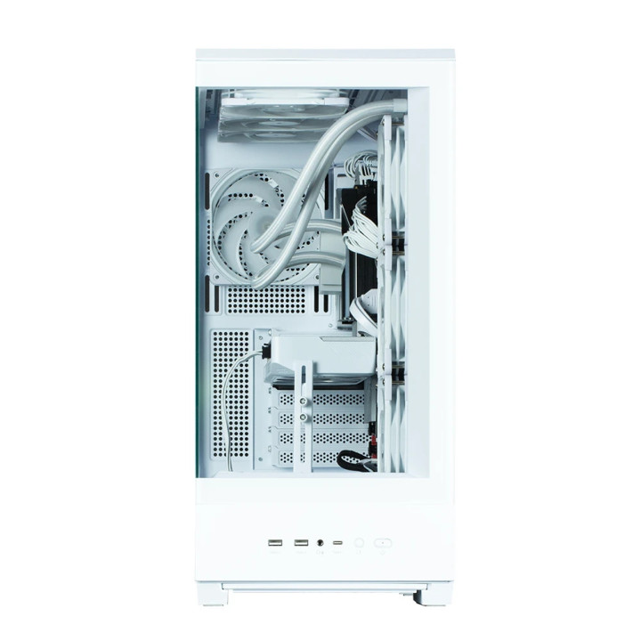 Кутия за компютър Zalman P50 DS White, ATX, Digital Display, Addressable RGB - ZM-P50-DS-WH