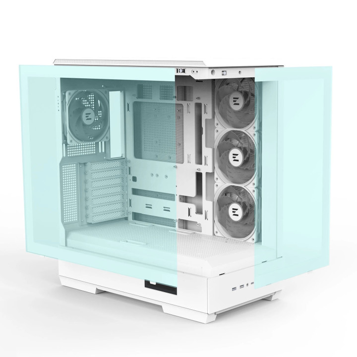 Кутия за компютър Zalman P50 DS White, ATX, Digital Display, Addressable RGB - ZM-P50-DS-WH